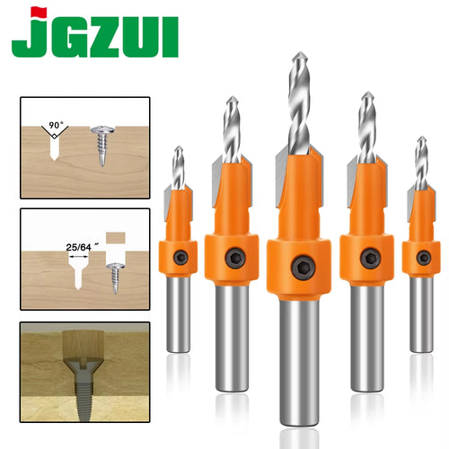 8Mm Shank HSS Woodworking Countersink Router Bit Set Screw Extractor Remon Demolition for Wood Milling Cutter