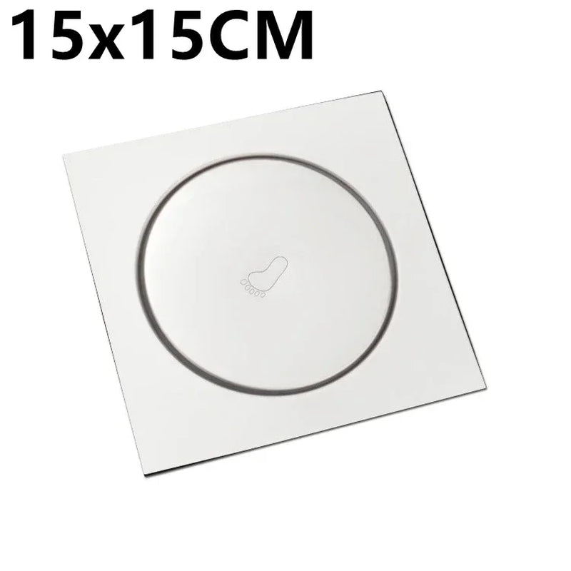 Pop up Foot Floor Drain Stainless Steel Anti-Odor Bath Drains Deodorization Square and round Black Pedal Type Floor Drain
