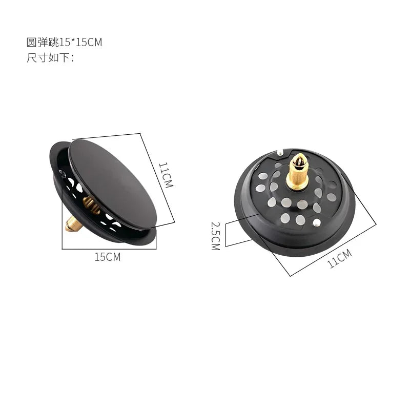 Pop up Foot Floor Drain Stainless Steel Anti-Odor Bath Drains Deodorization Square and round Black Pedal Type Floor Drain