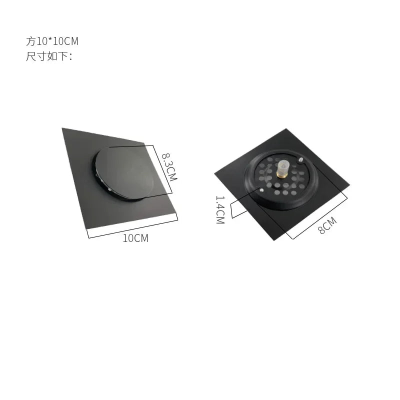 Pop up Foot Floor Drain Stainless Steel Anti-Odor Bath Drains Deodorization Square and round Black Pedal Type Floor Drain