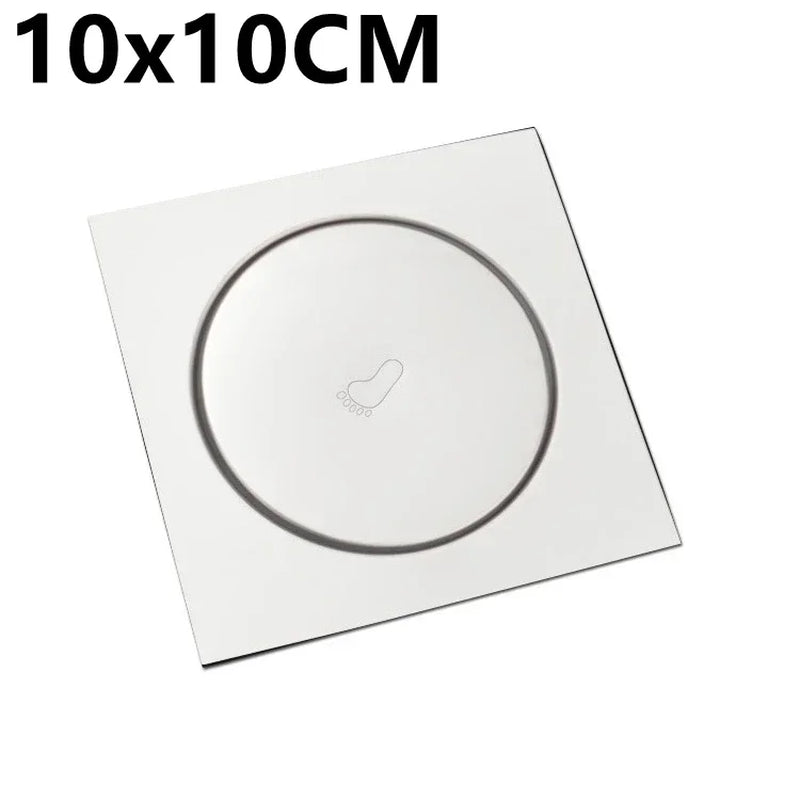 Pop up Foot Floor Drain Stainless Steel Anti-Odor Bath Drains Deodorization Square and round Black Pedal Type Floor Drain