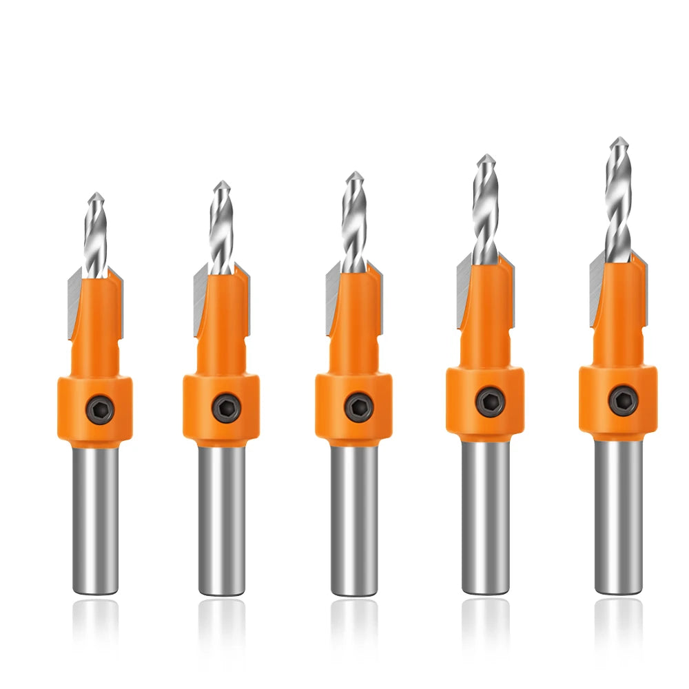 8Mm Shank HSS Woodworking Countersink Router Bit Set Screw Extractor Remon Demolition for Wood Milling Cutter