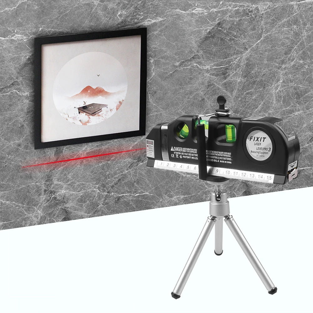 Multipurpose Level Laser Horizon Vertical Measure Tape Horizontal Ruler 4 in 1 Infrared Laser Level Cross Line Laser Tape