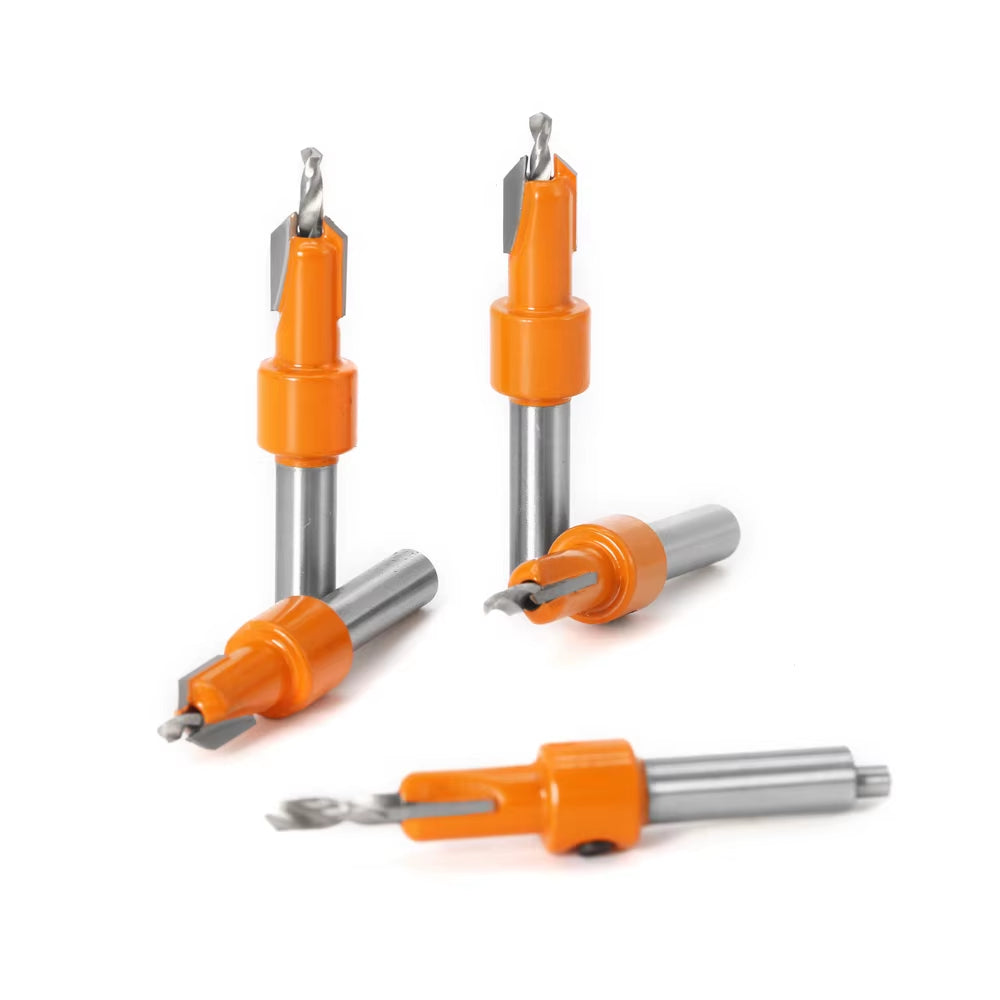 8Mm Shank HSS Woodworking Countersink Router Bit Set Screw Extractor Remon Demolition for Wood Milling Cutter
