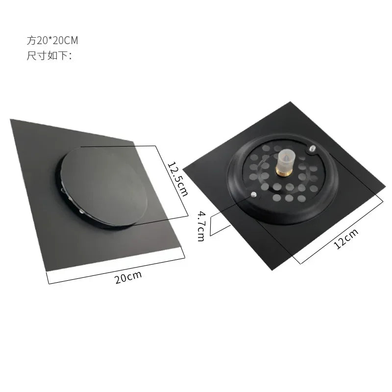 Pop up Foot Floor Drain Stainless Steel Anti-Odor Bath Drains Deodorization Square and round Black Pedal Type Floor Drain