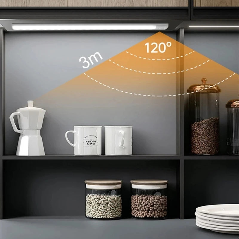 LED Cabinet Light 15/21/30CM Kitchen Wireless Dimming USB Rechargeable Motion/Hand-Sweep Sensor Bedroom Wardrobe Night Lamp